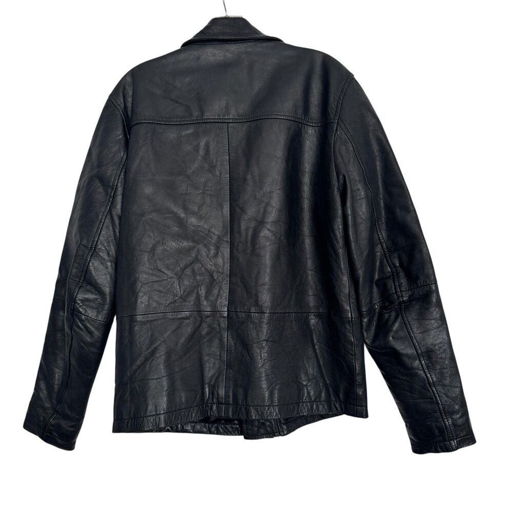 Barneys New York Black Leather Biker Jacket - Men's - Picture 3 of 8
